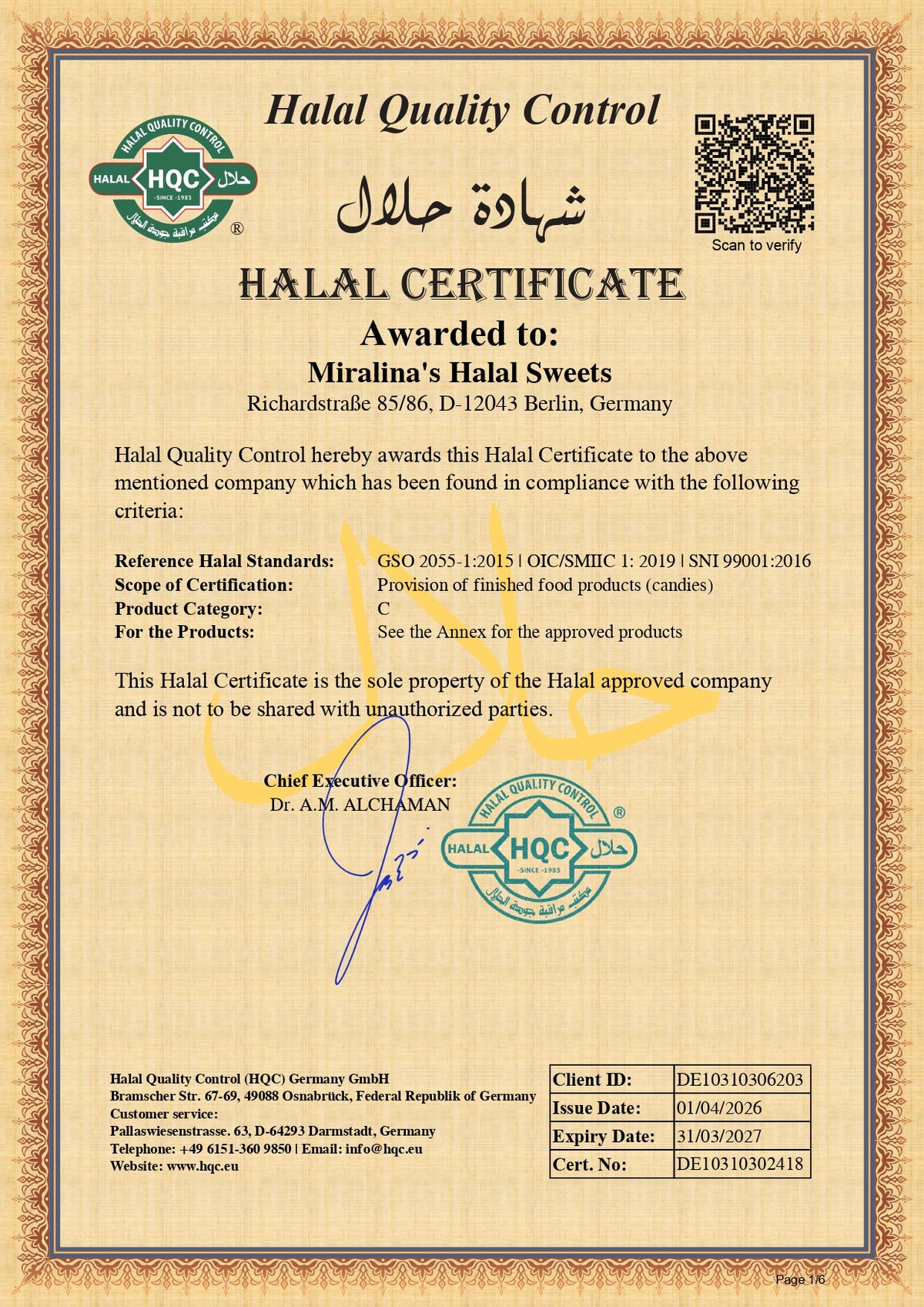 Halal Zertifikat